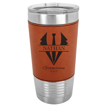 Personalized 20oz Leatherette Groomsmen Tumbler Gift